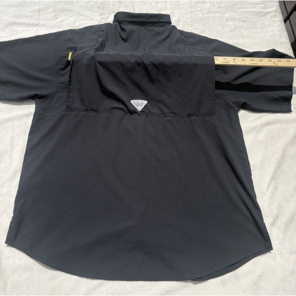 Columbia PFG Tamiami II Shirt Black Omni-Shade Vented Fishing Pockets Men's L. - Picture 3 of 12